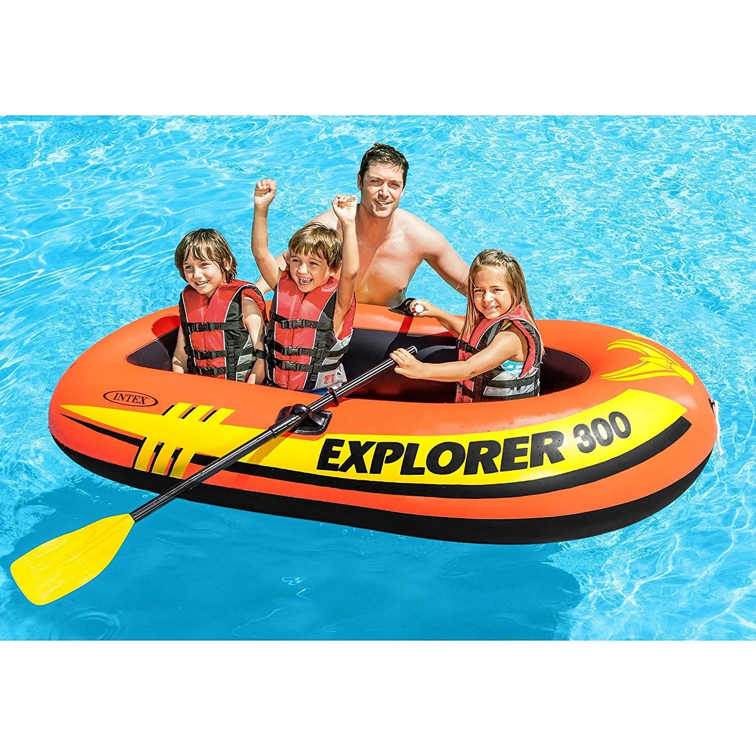Bateau Gonflable 3 Place EXPLORER 300 (211x117x41cm) + Pompe Et Rame INTEX SOUQQY Bateau Gonflable 3 Place EXPLORER 300 (211x117x41cm) + Pompe Et Rame INTEX SOUQQY